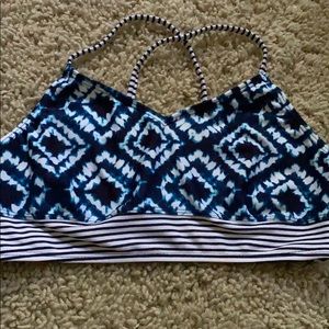 Blue and Black Bikini Top